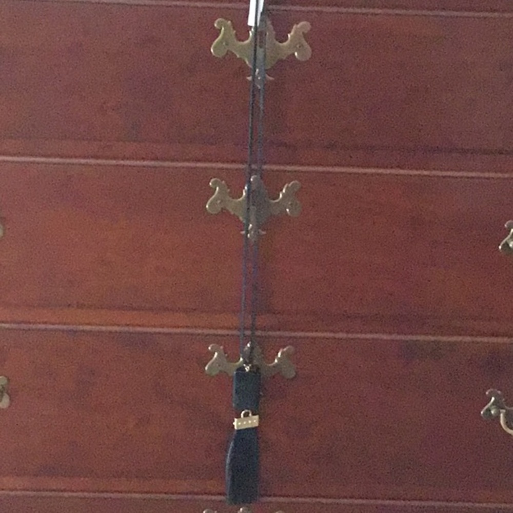 NWT leather tassel and black onyx necklace
